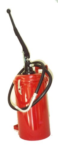 Manual Oil Bucket Pump w/ 30lb (13.6KG) Steel Bulk Fill Container & Curved Nozzle (self Enclosed Unit)