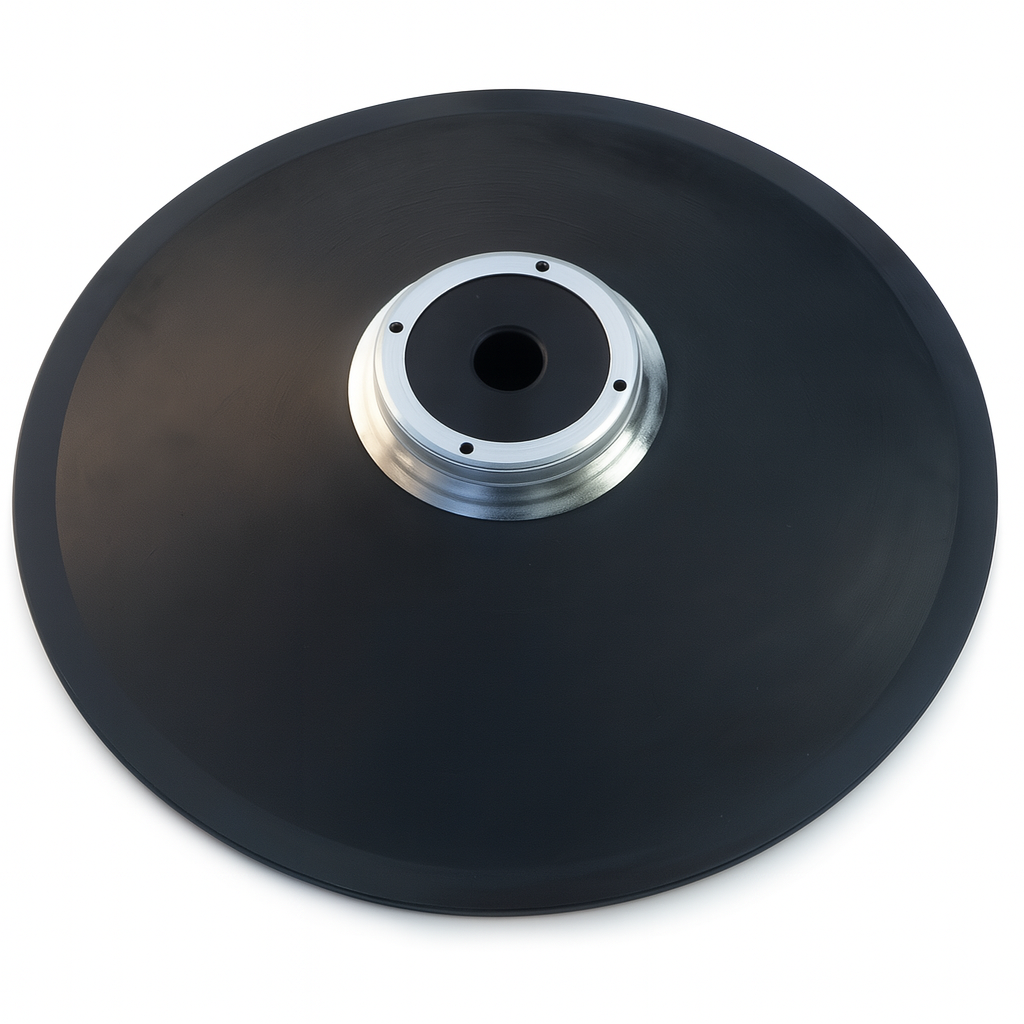 Solid Molded Rubber Follower Plate for 120LB Drum | 1.0” Diameter Downtube